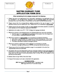 SACTWU Bursary Application Form Bursaries South Africa