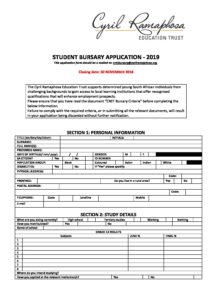 CRET Bursary Application Form Bursaries South Africa