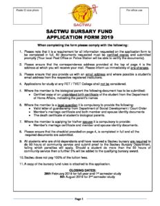 SACTWU Bursary Application Form 2019 | Bursaries South Africa