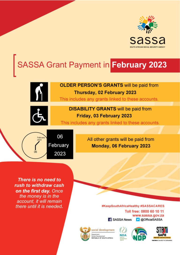 SASSA Payment Dates For February 2023 and March 2023 