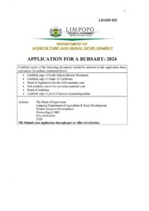 LDARD Bursary Application Form 2024 | Bursaries South Africa