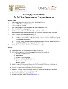 DOT UNISA Bursary Application Form 2024 | Bursaries South Africa